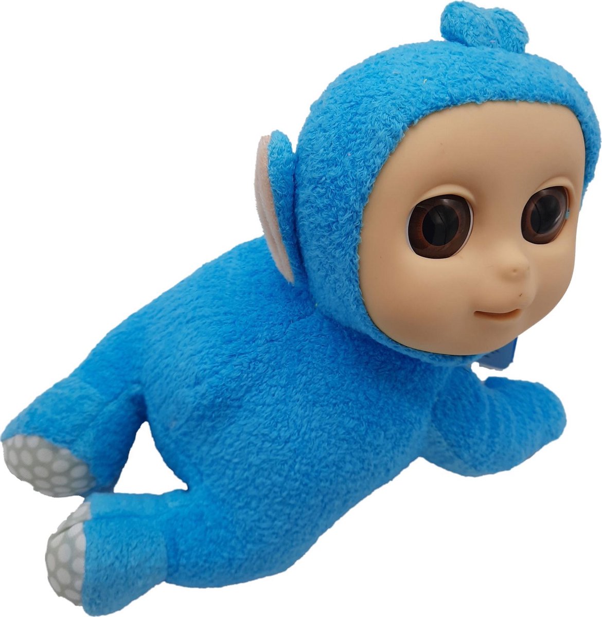 Teletubbies / Tiddlytubbies - Mi-Mi (blauw in kruipende houding) - Pluche Knuffel - 24 cm