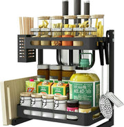 TDR - Multifunctioneel Staande Keukenrek of multifunctioneel organiser - 2 laags - Zwart