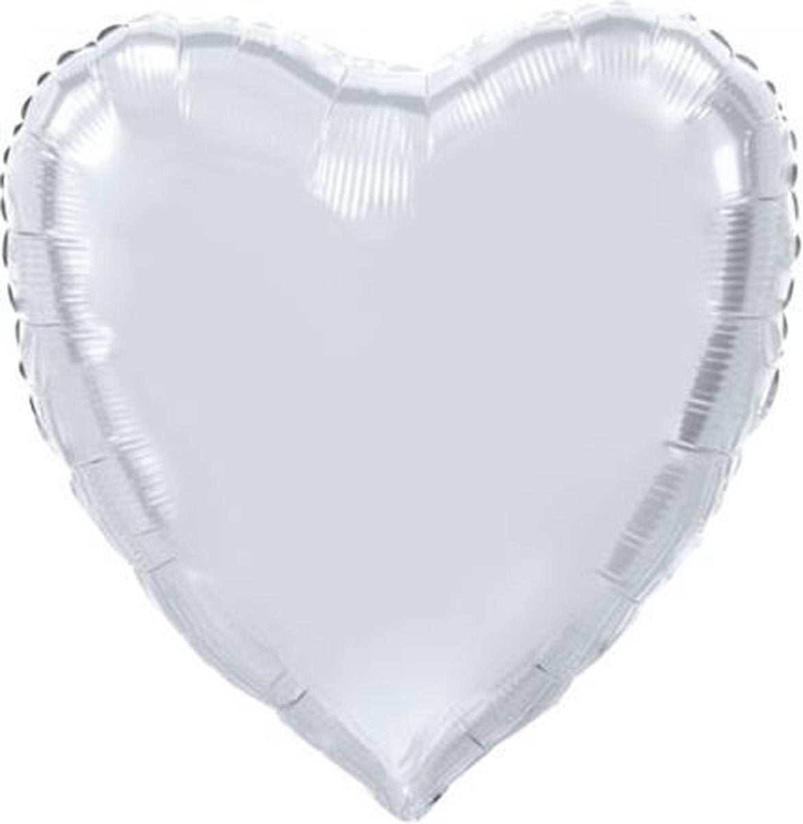 Folie ballon hart vorm zilver 92 cm groot