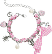 dressforfun - Armband Weidegeluk roze/wit  - verkleedkleding kostuum halloween verkleden feestkleding carnavalskleding carnaval feestkledij partykleding - 302944