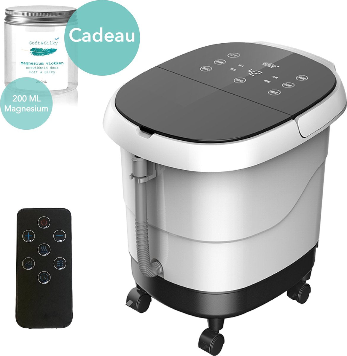 Soft&Silky® XXL - Automatisch massage voetenbad - Shiatsu - Voetbad - 16L - Infrarood - Verwarmd - Voetenbad - voetenbad met massage - Voetroller - voetbadzout