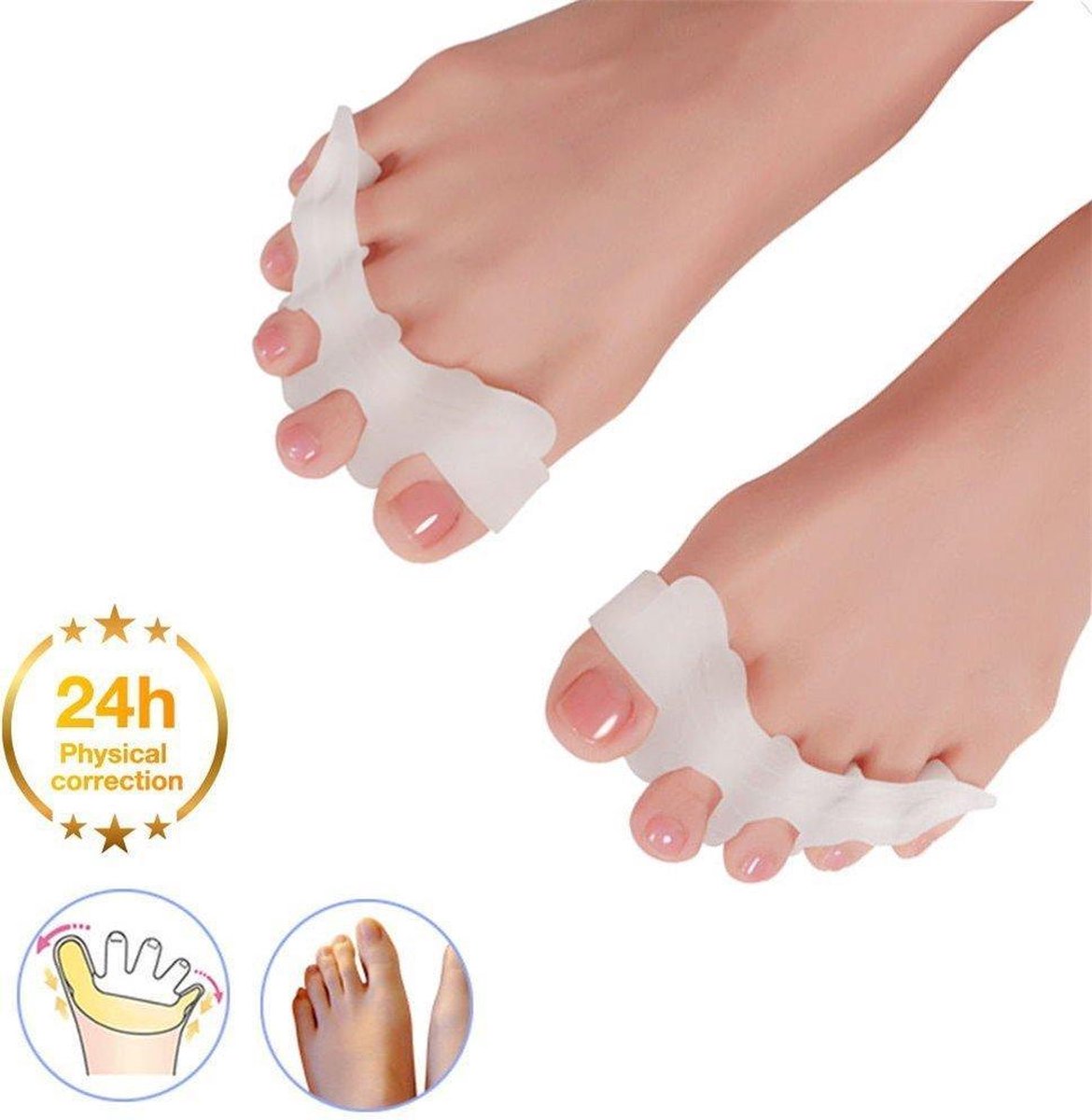 Tenenspreider (2 Stuks) - Voor Alle Tenen - Correctie - Hamertenen - Hallux Valgus - Pijnvermindering - Per Paar - Tenenspreiders - Zacht
