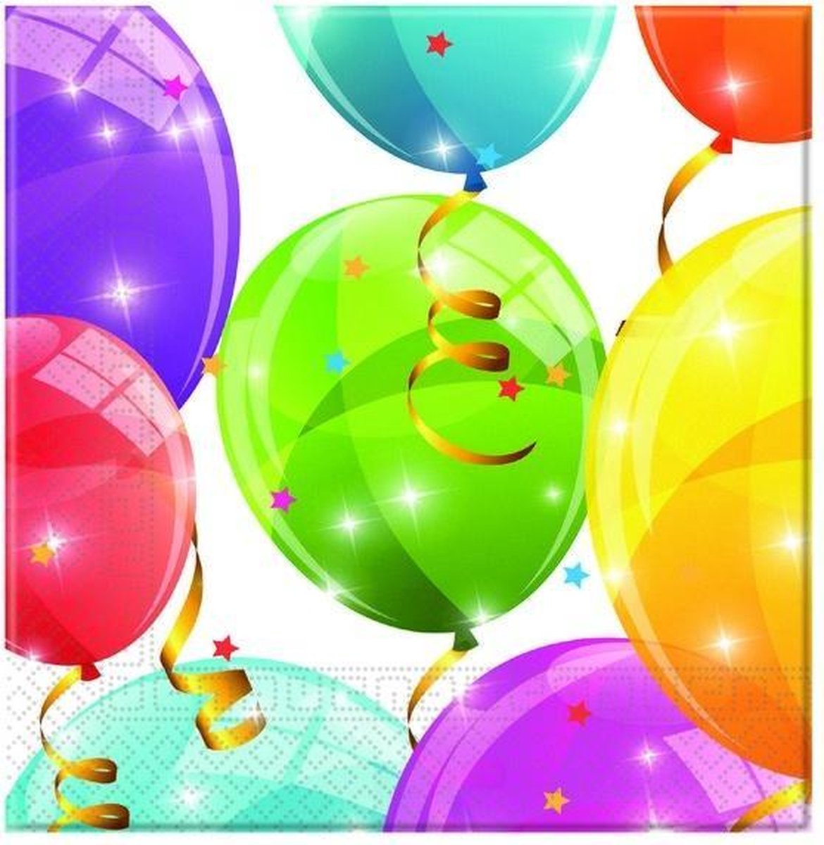 Procos Servetten Ballonnen 33 X 33 Cm 20 Stuks Multicolor