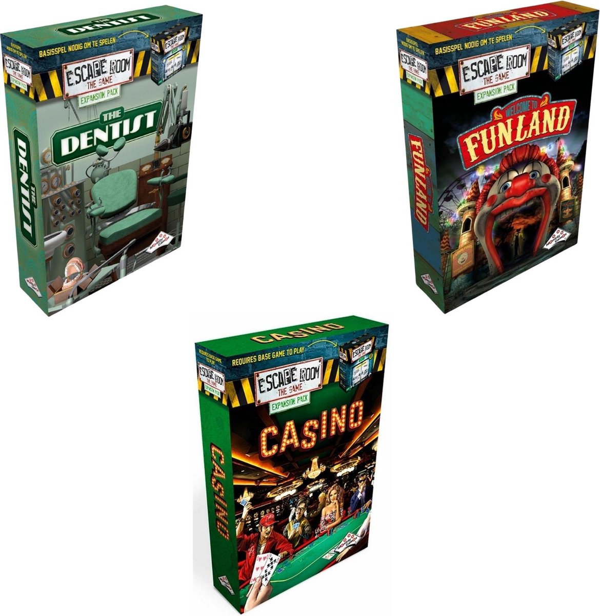 Escape Room Uitbreidingsbundel - 3 Stuks - The Dentist & Funland & Casino
