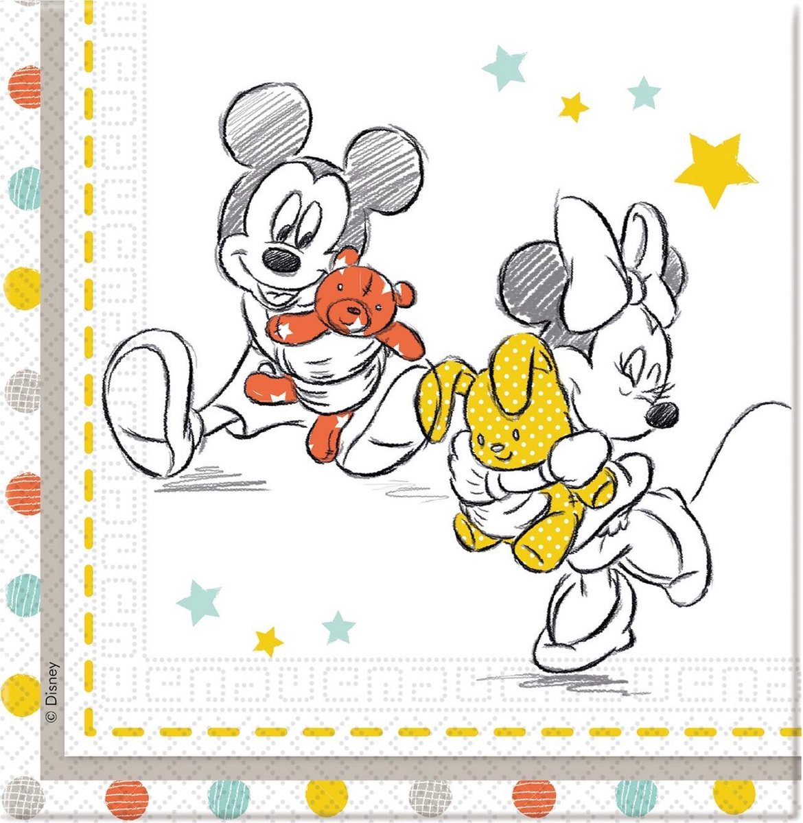 PROCOS - 20 Disney Baby kraamvisite servetten - Decoratie > Sfeerdecoratie