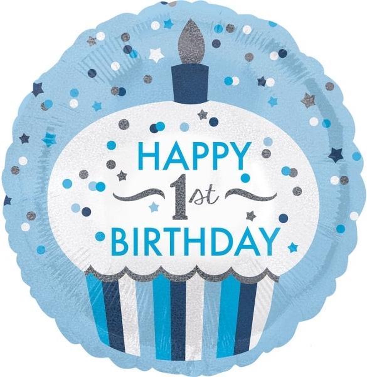 Anagram Folieballon Happy 1st Birthday Jongen 43 Cm Blauw