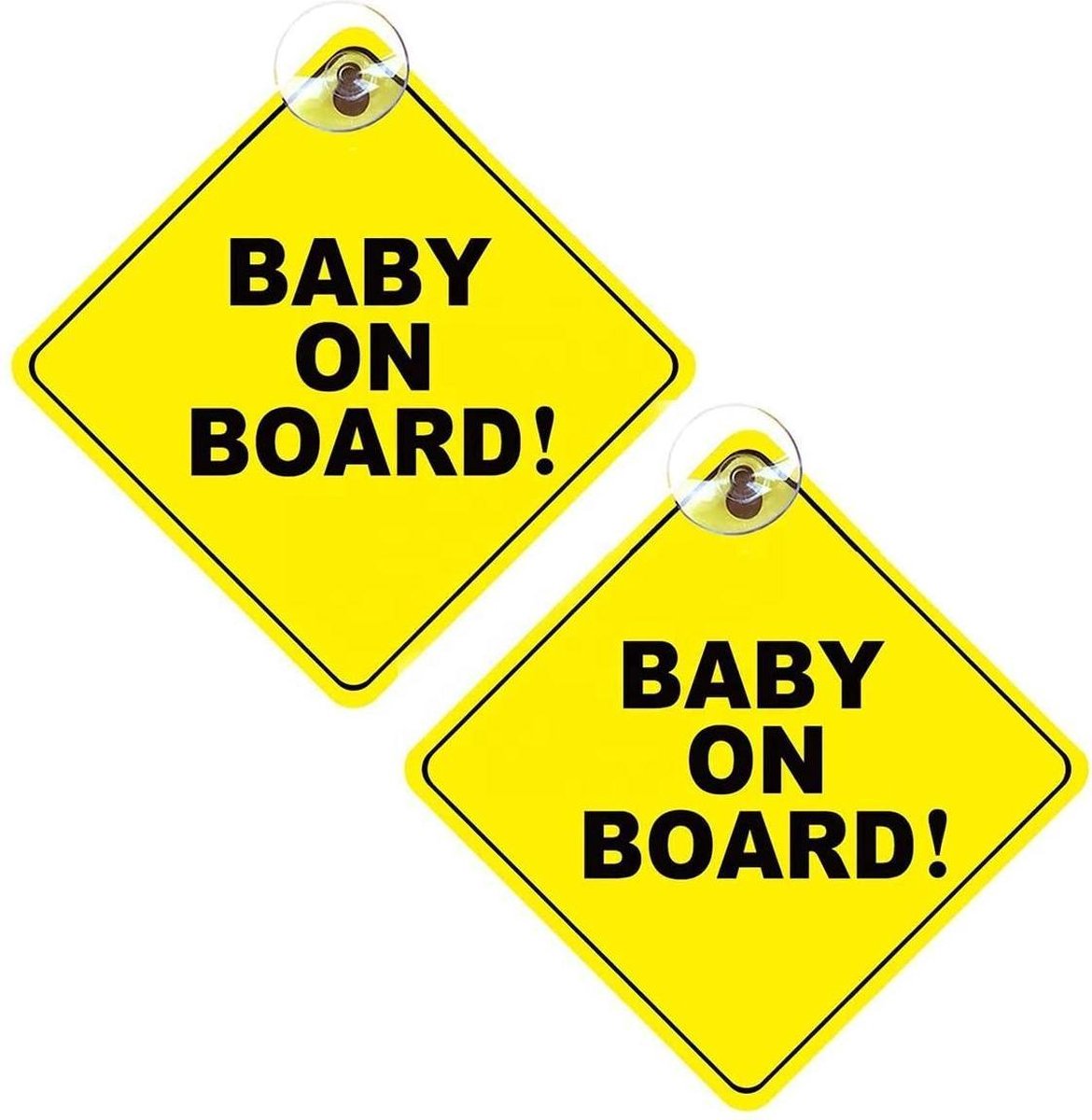Bellamo®|Baby veiligheid|Baby on board met zuignap - 2 stuks| Baby on board plaatjes