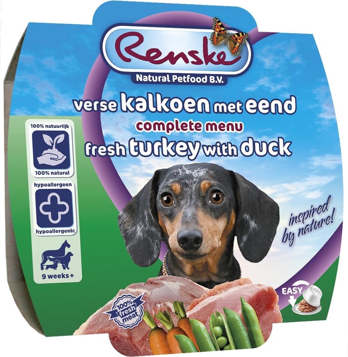 RENSKE - VERS VLEES MAALTIJD 100 GR KALKOEN & EEND ADULT