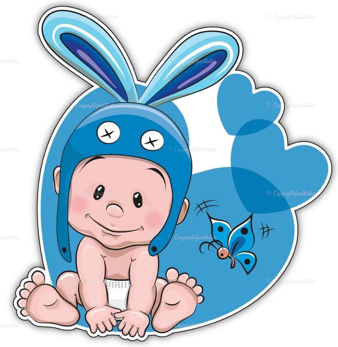 geboortebord baby jongetje konijnoor 75 cm