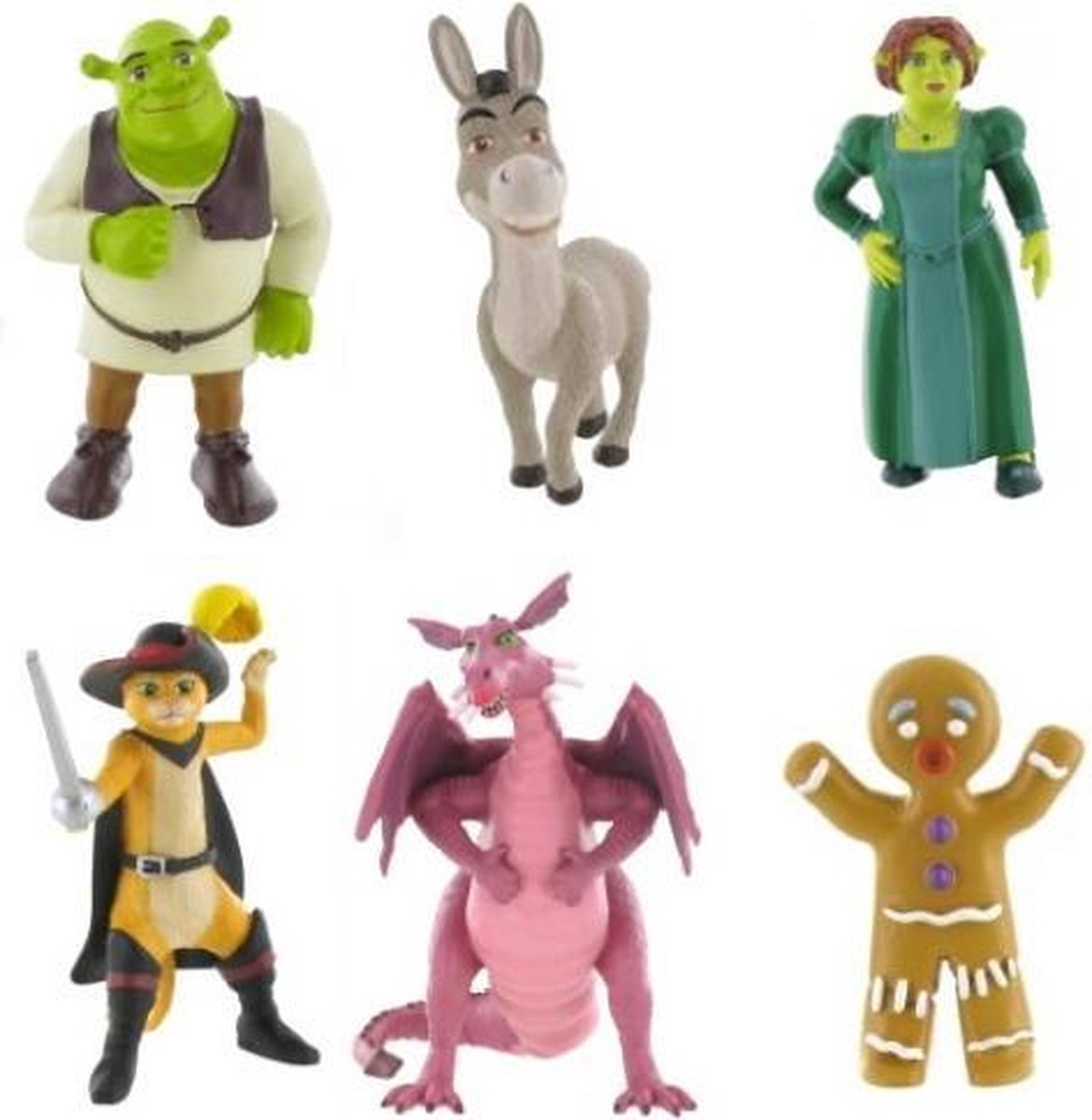 6x Shrek Speelfigurenset DreamWorks Comansi (+/- 6 cm)