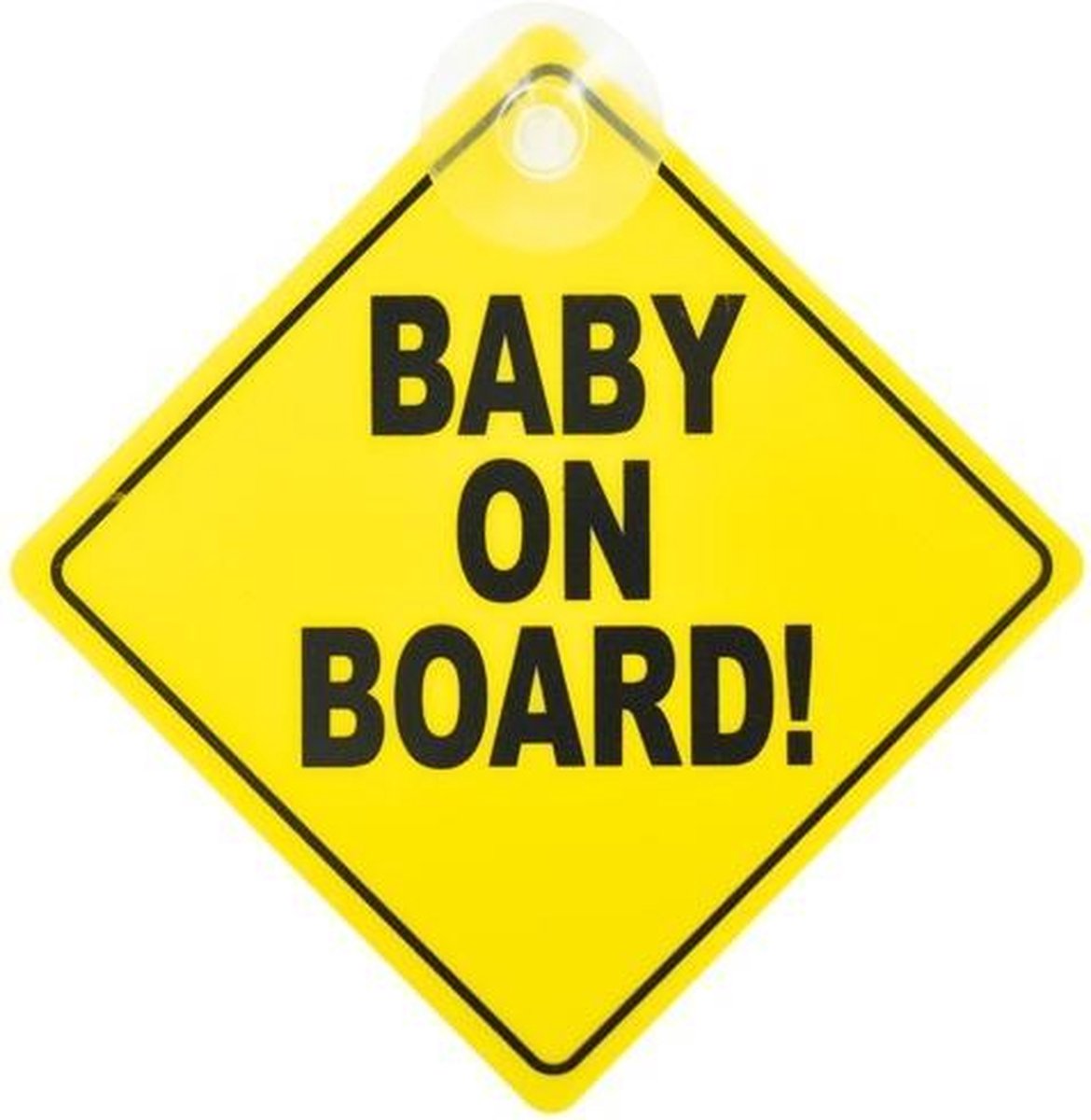 Carpoint - Baby on Board sign met zuignap - Geel