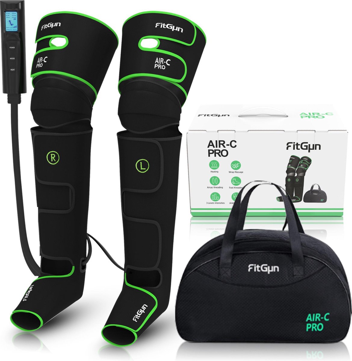 Professioneel Beenmassage & Voetmassage voor Bloedcirculatie - Sport Gym Fitness - Been- voet Massage Vermoeide Benen Shiatsu FitGun® Air-C Pro