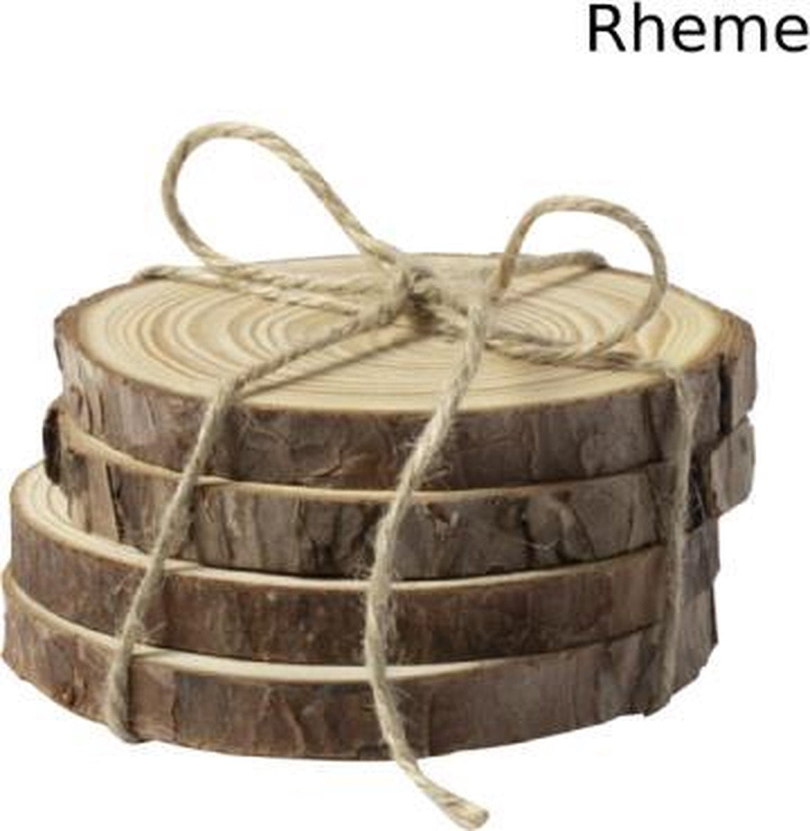 Onderzetters - Set van 4 - voor Glazen - Hout Design - Natuurlijk Grenenhout - Rheme