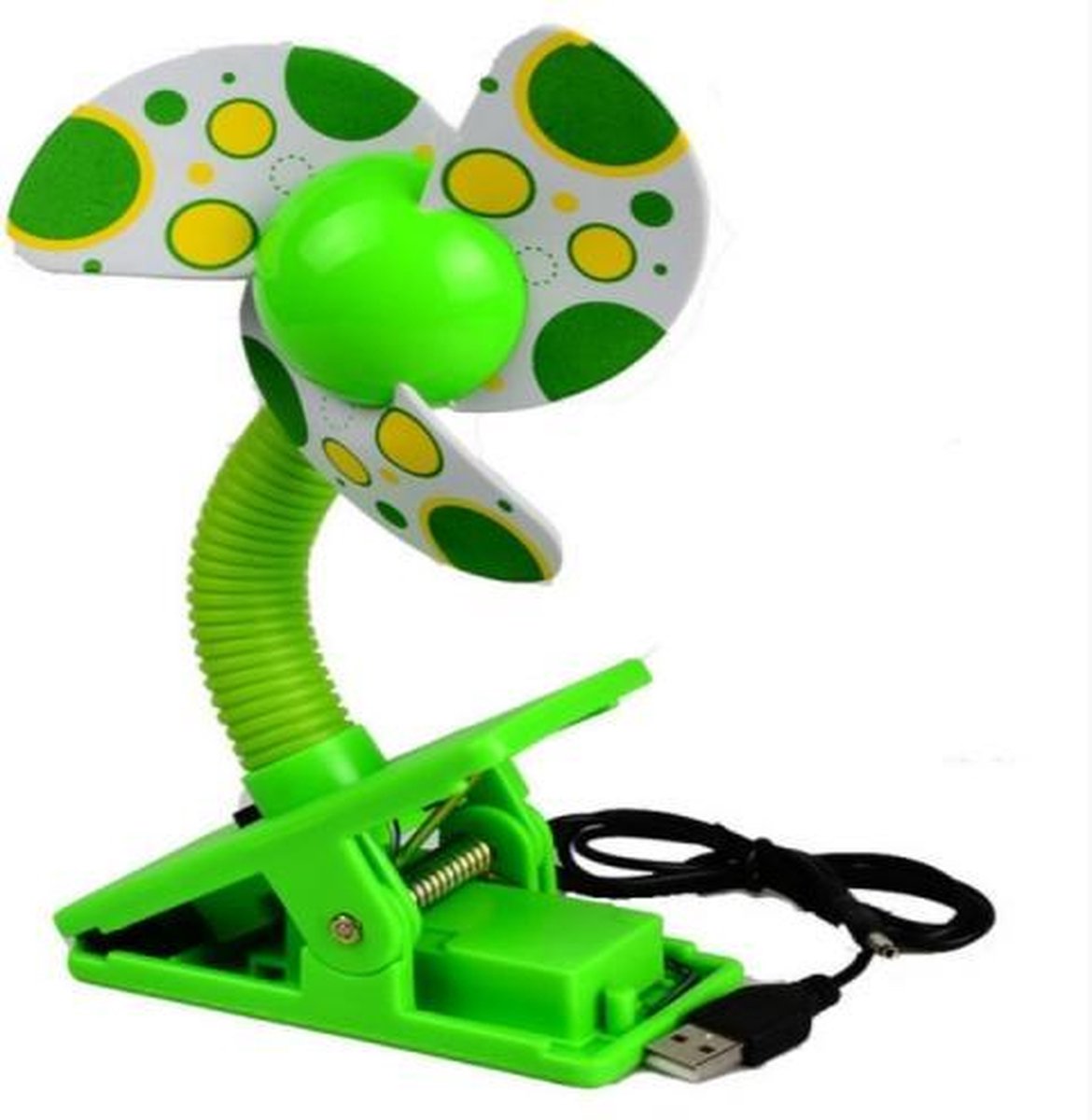 Babybedje Wandelwagen Ventilator Mini Draagbare Clip USB Opladen Slaapzaal Kantoor Kleine Elektrische Ventilator (Groen)