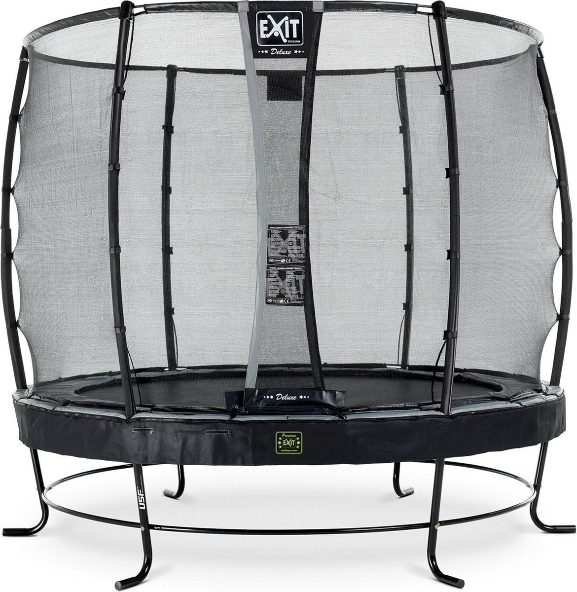 Trampoline EXIT Elegant - Premium ø253cm zwart + net