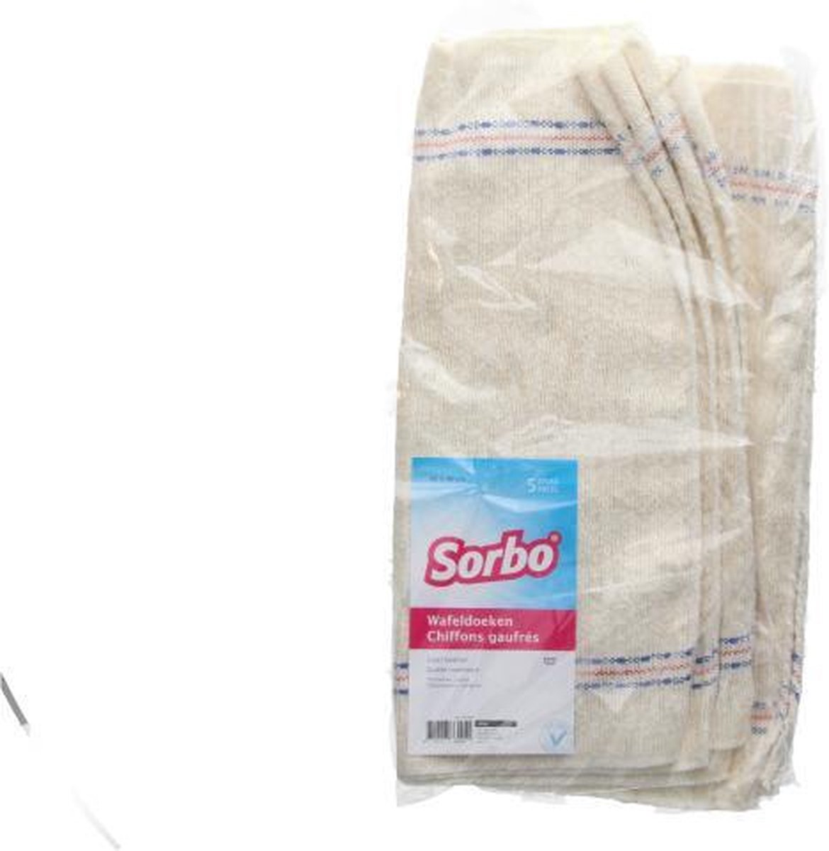Sorbo Wafeldoek - Katoen - 40x40cm - 5 stuks