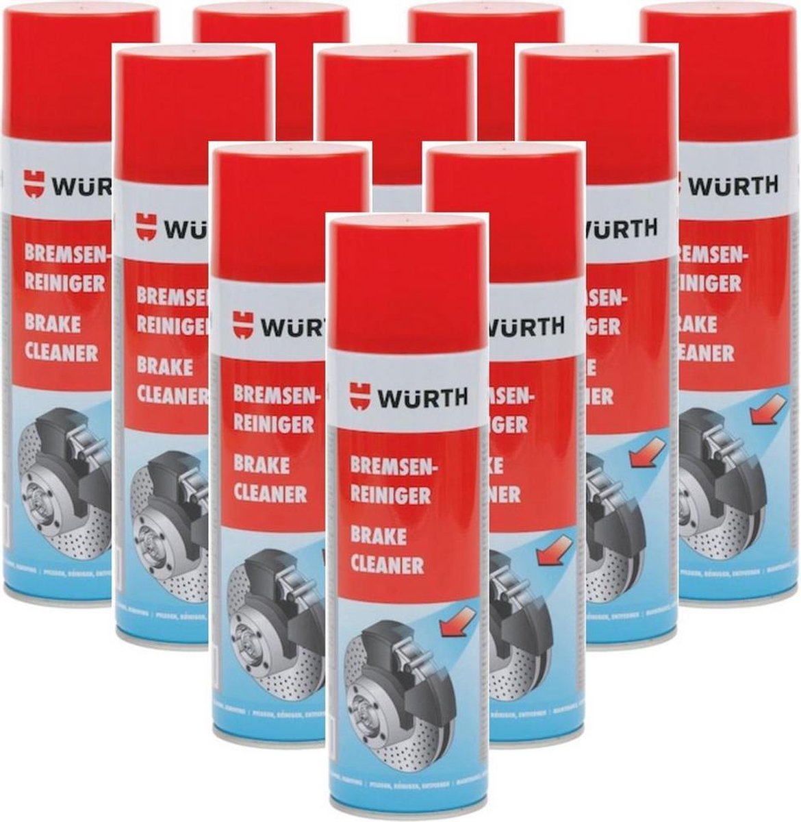 Würth remmenreiniger 24x 500ml - Remreiniger - Brake cleaner - Brakecleaner - Ontvetter - rem reiniger - Hoge kwaliteit reiniger met strakke gerichte sproeistraal