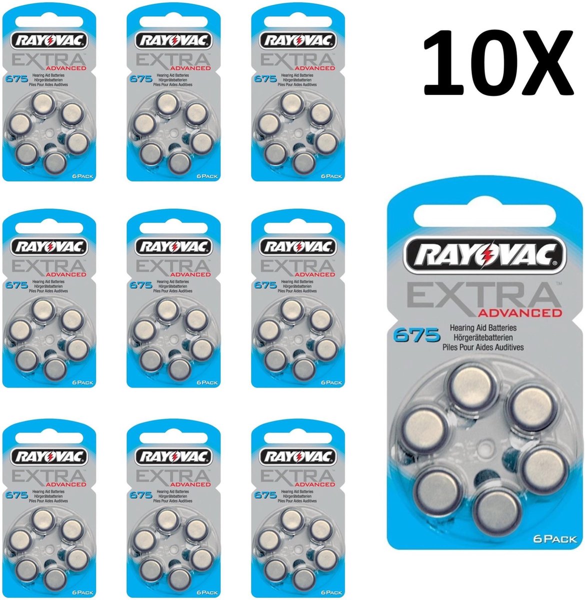Rayovac gehoorapparaat batterijen - 675 - blauw - 10 x 6 stuks