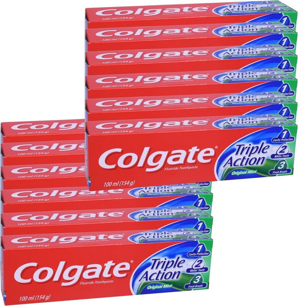 Colgate tandpasta "Triple Action" Original Mint VOORDEELVERPAKKING  12x 100ml.