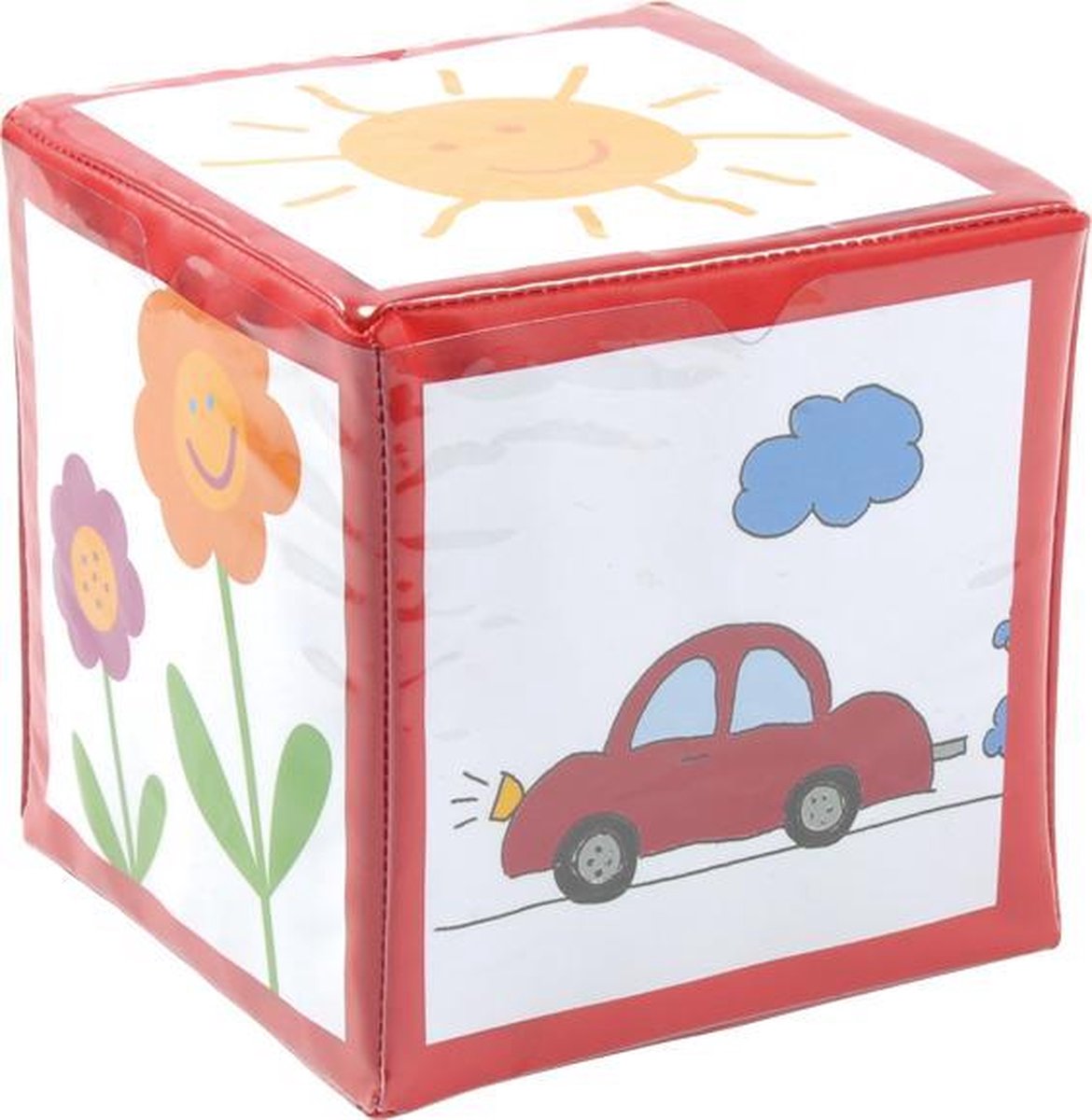 Dobbelsteen met 6 vakken kleur rood