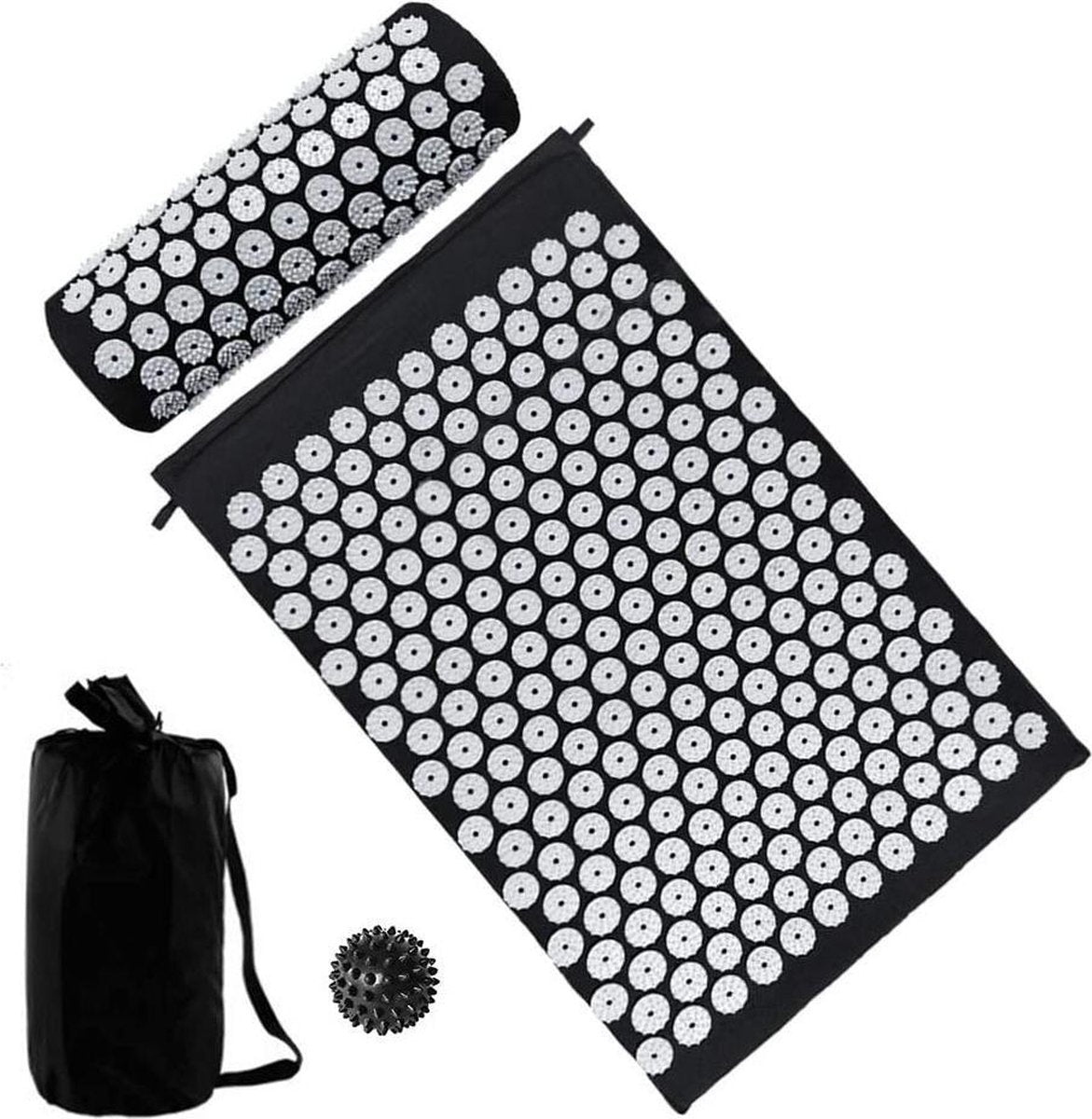 Spijkermat met kussen - acupressuur mat - inclusief spijkerbal - massage - Yoga mat - stressbal