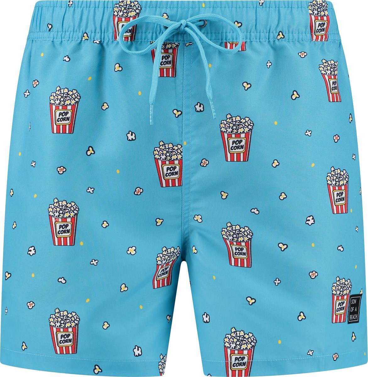Son of a beach popcorn heren zwembroek - licht blauw - maat L