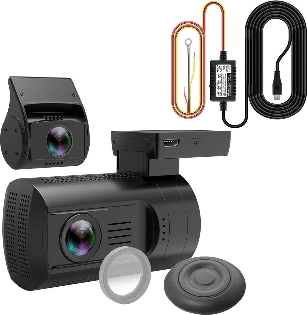 Mini 0906 4K 2CH Dual GPS dashcam voor auto - Continue voeding