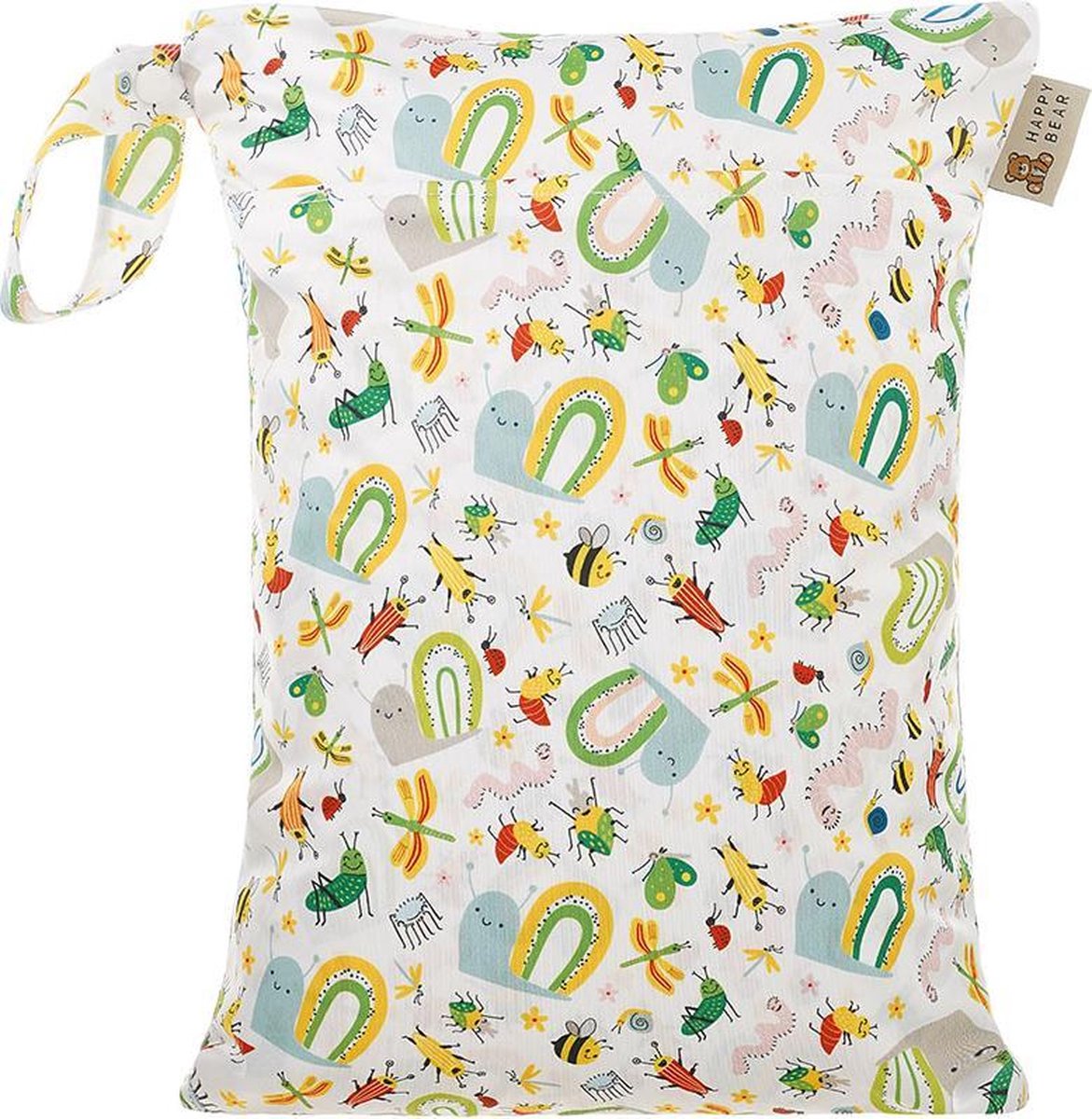HappyBear Wetbag - Insecten | Waterdichte opbergtas - luiers - 2 vakken - 30cm x 40cm