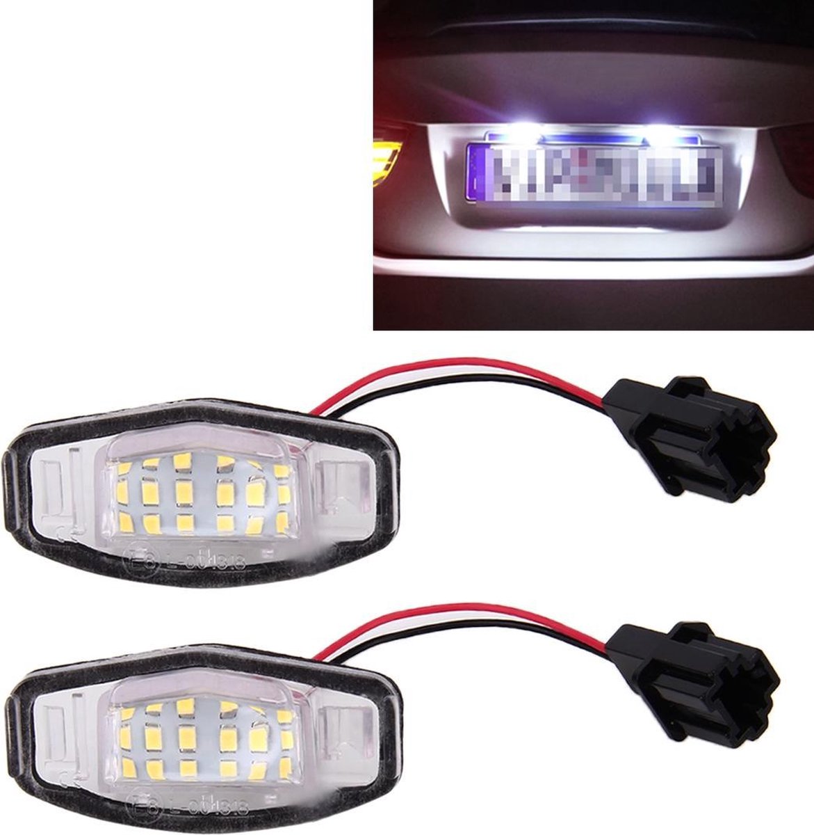 2 STKS DC 12 V 2 W 120LM 6000 K LED Kentekenverlichting 18-SMD Lampen Lampen voor Honda Civic VII4 / 5D 01-05