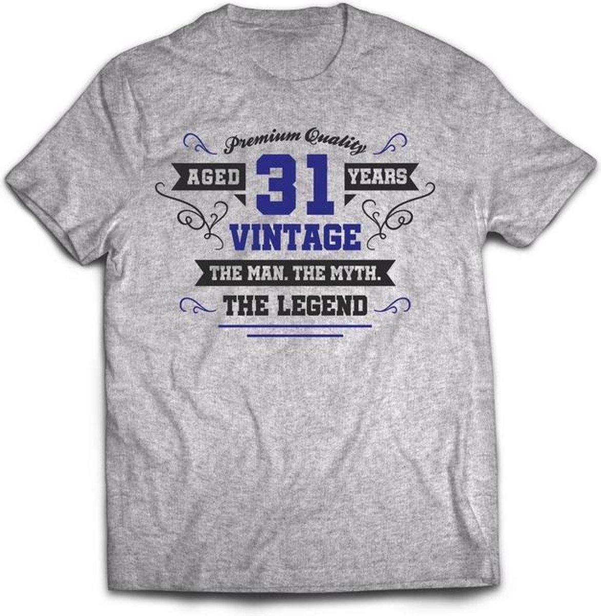 31 Jaar Legend - Feest kado T-Shirt Heren / Dames - Antraciet Grijs / Donker Blauw - Perfect Verjaardag Cadeau Shirt - grappige Spreuken