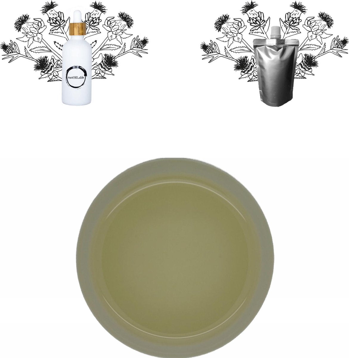 Saffloerolie huidolie navulbaar pipetflesje 100ml + navulverpakking 100ml combinatieset sustOILable  - vegan - dierproefvrij en zonder chemische toevoegingen - saffloer huidolie