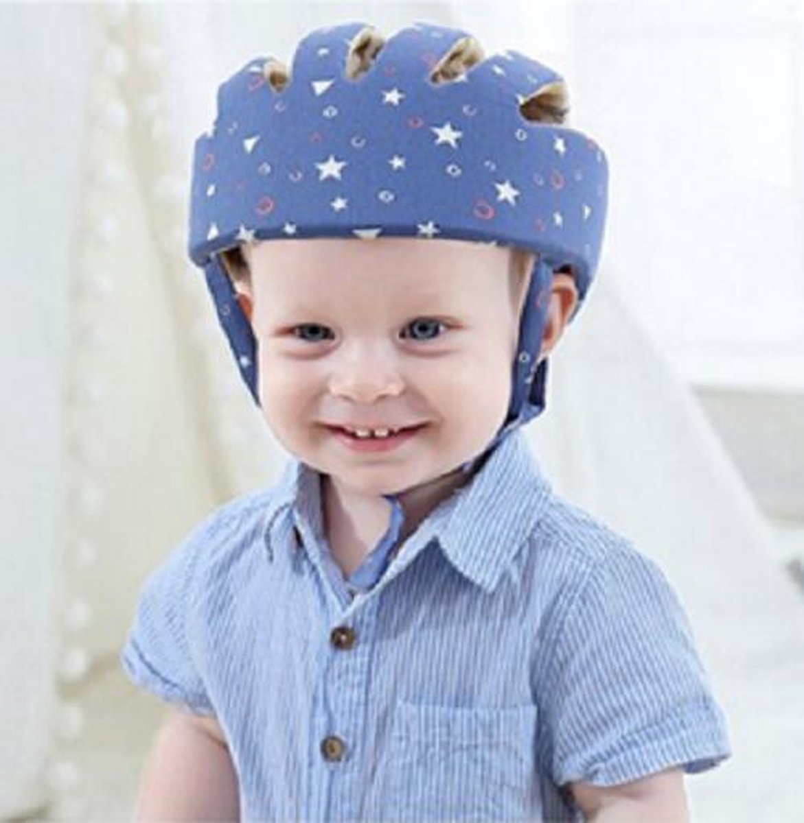 Baby helm blauw sterren 8 mnd tot 6 jaar