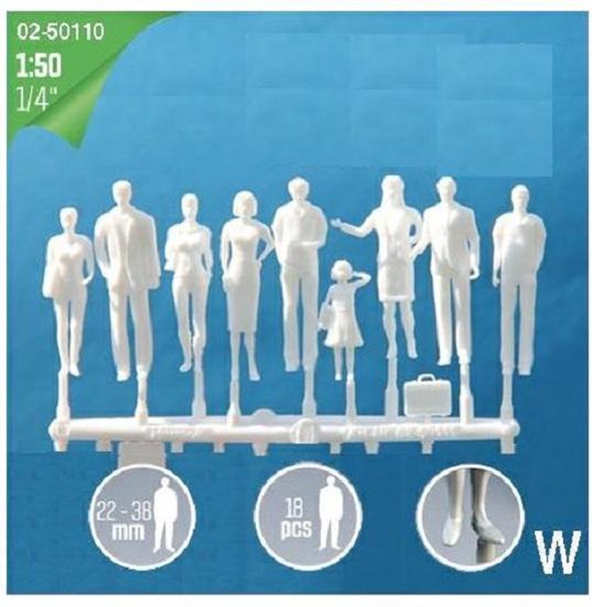 1:50 3-D FIGUUR LOPEND WIT 12 STUKS 02.50211.18