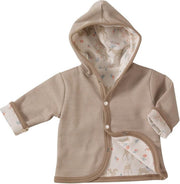 Pigeon Organics | Deer reversible hoody Taupe-0-5 maanden