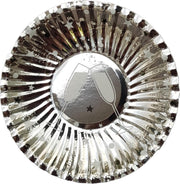 Oliebol bordjes Chapagne zilver 8 stuks 10 cm