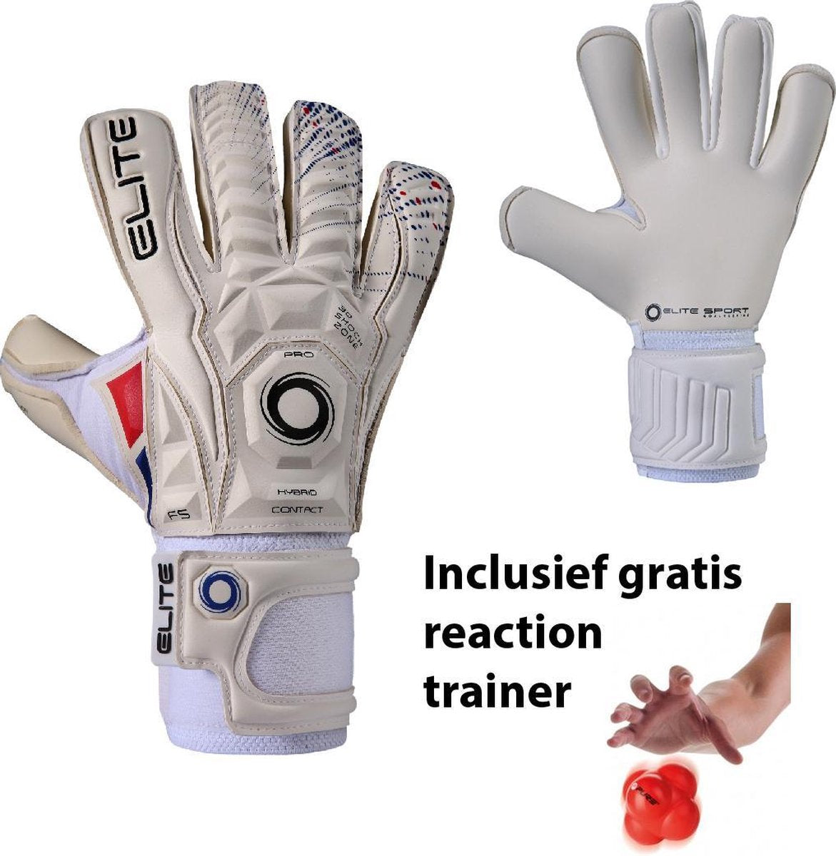 Elite - Lion - Keepershandschoenen - inclusief Reaction trainer & Elite Andalucia sleutelhanger - maat 9 - voetbal keepershandschoenen - keepershandschoen - Goalkeeper handschoen