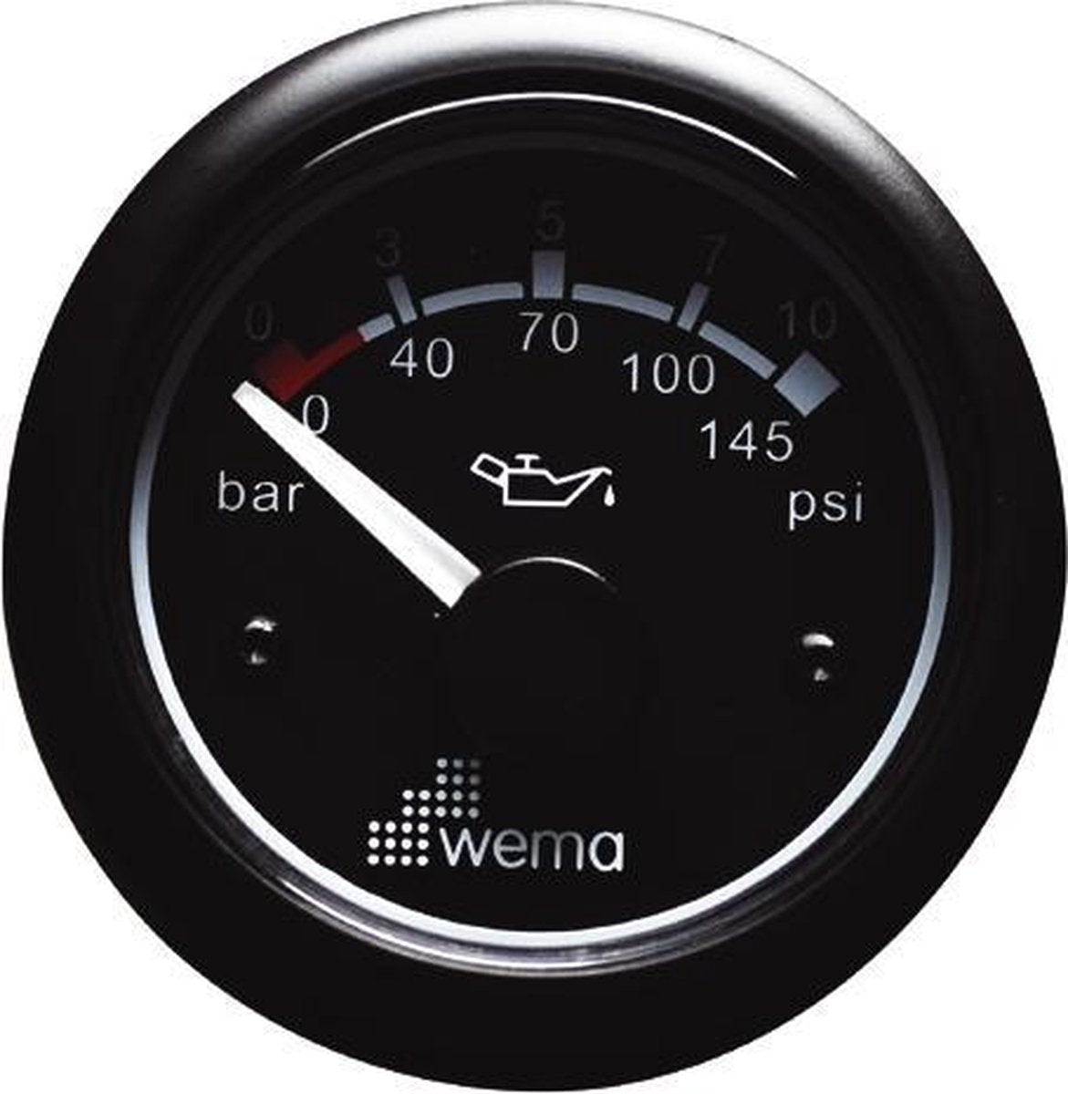 WEMA OLIEDRUK METER ZWART 365PSI