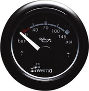 WEMA OLIEDRUK METER ZWART 365PSI