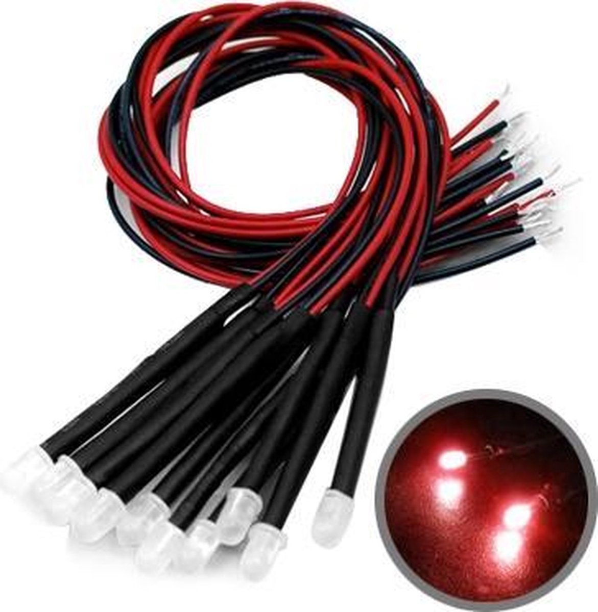10 STKS DIY Rode LED-lamp (rood licht)