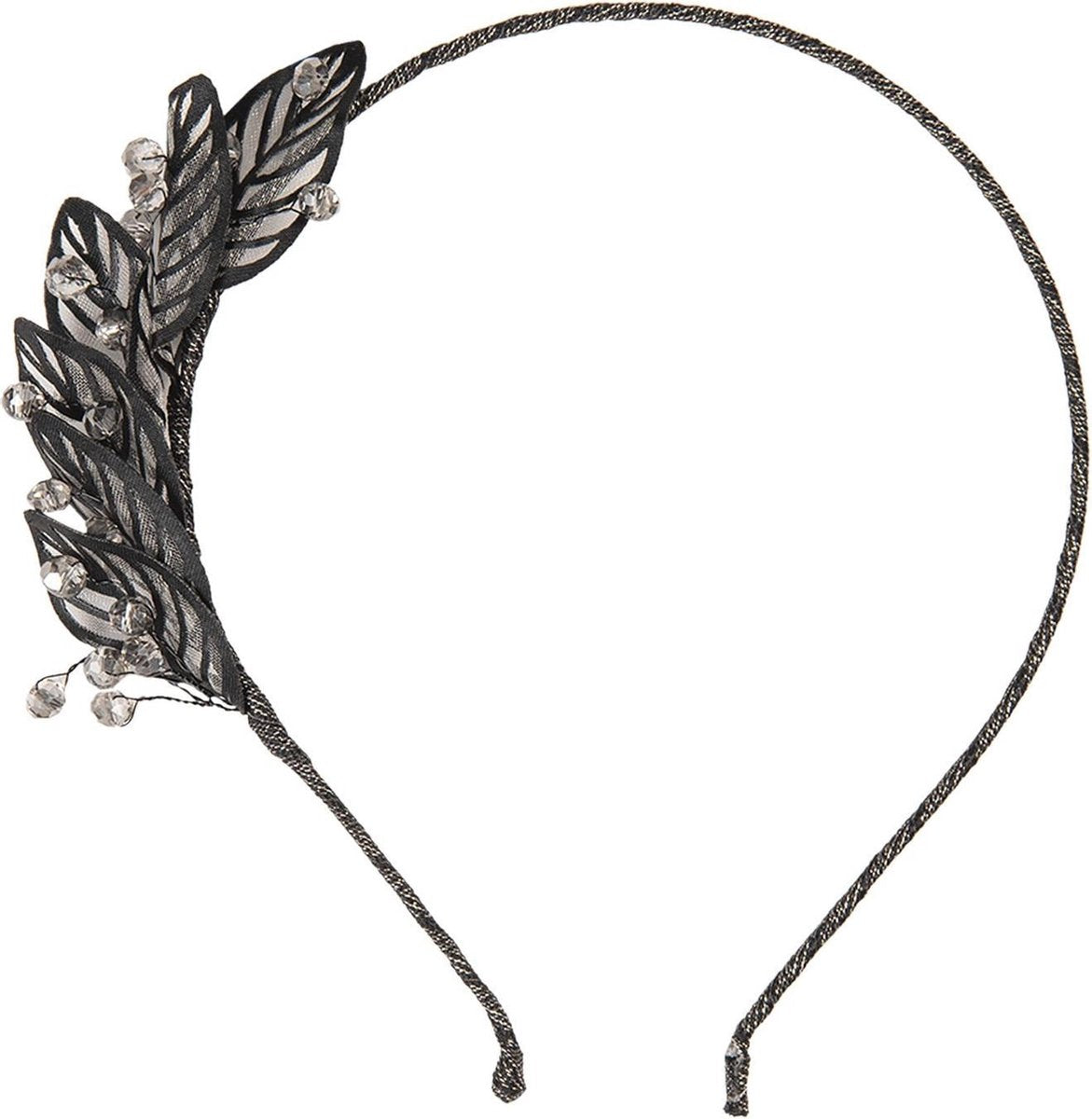 Haarband | Zwart | Metaal/textiel | Rond | Strepen | Melady | MLHB0058