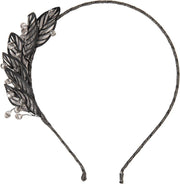 Haarband | Zwart | Metaal/textiel | Rond | Strepen | Melady | MLHB0058