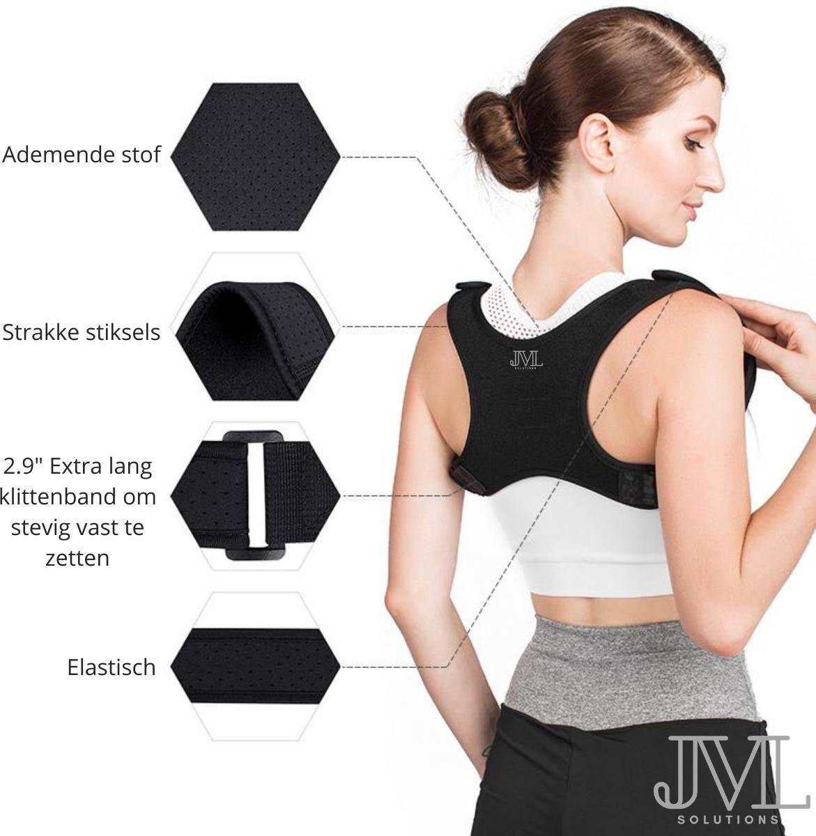 JML Rug Corrector - Houding Correctie - Postuur Corrector - Houding Corrector - Rugcorrector - Rugbrace - Man en Vrouw - One size