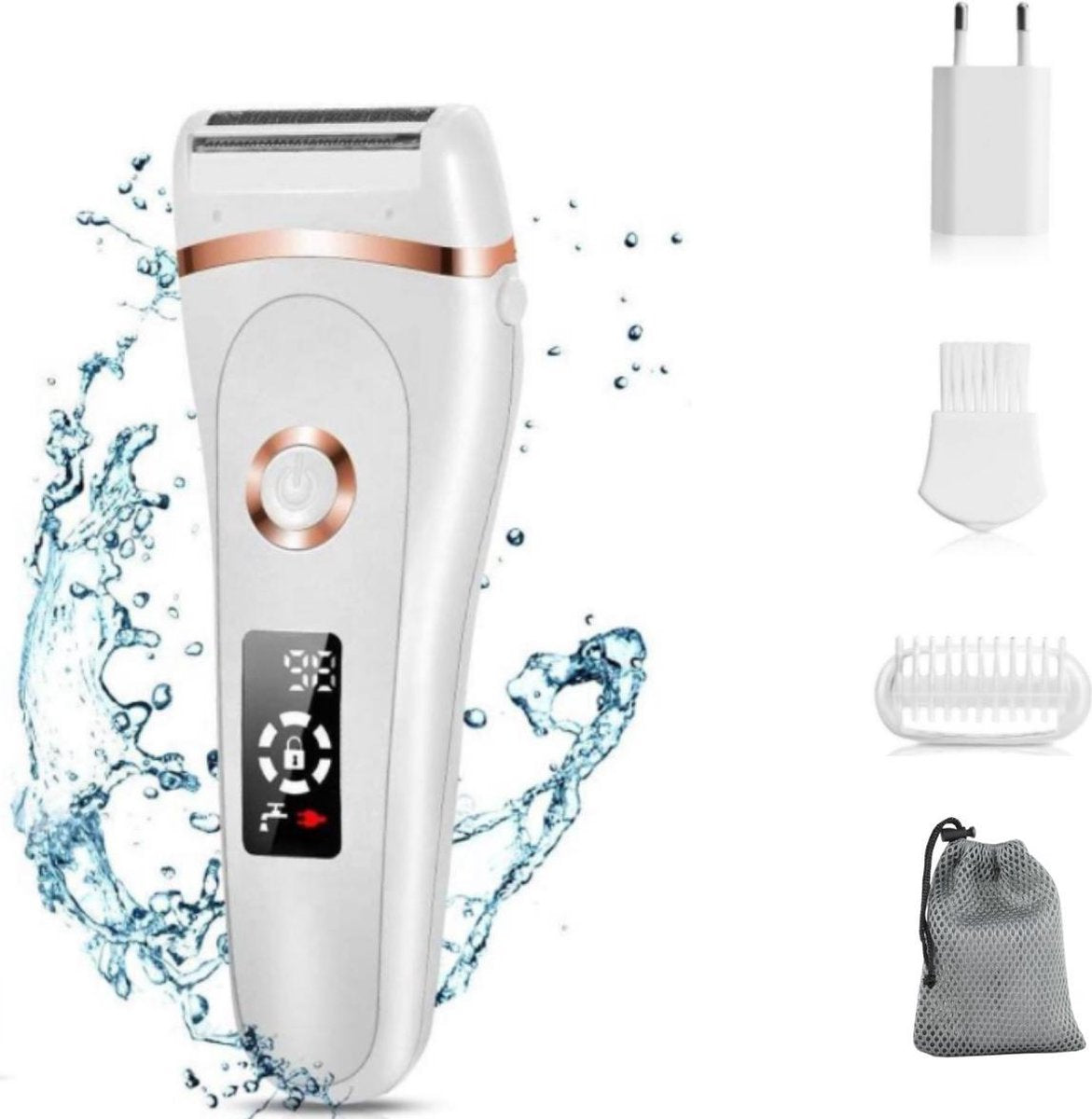 3-in-1 Draadloze Ladyshave Voor Vrouwen - Nat En Droog Scheren- Adapter-Draagzakje