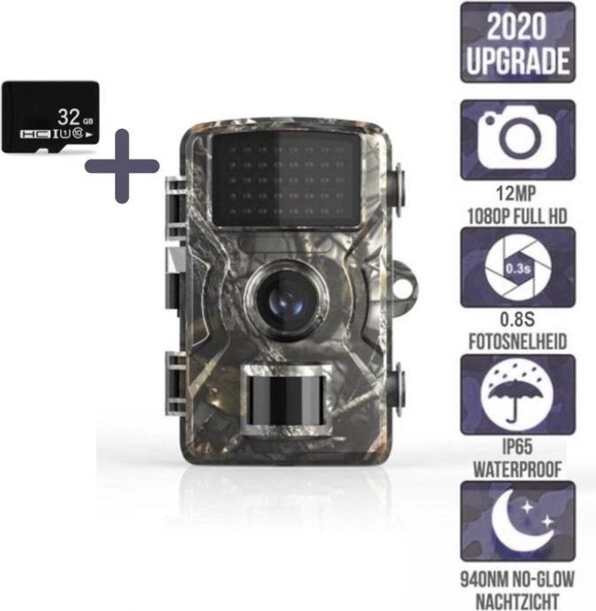 Wildcamera - Wildlife Camera - Observatiecamera - Wild Camera - 1080P HD - Nachtzicht - Jachtcamera - Waterdicht - Inclusief Gratis 32GB SD Kaart