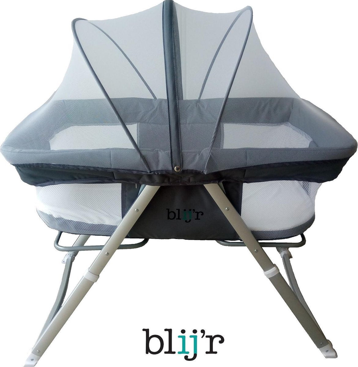 Blij'r Golfy - 2 in 1 Reiswieg en babybed - donker Grijs