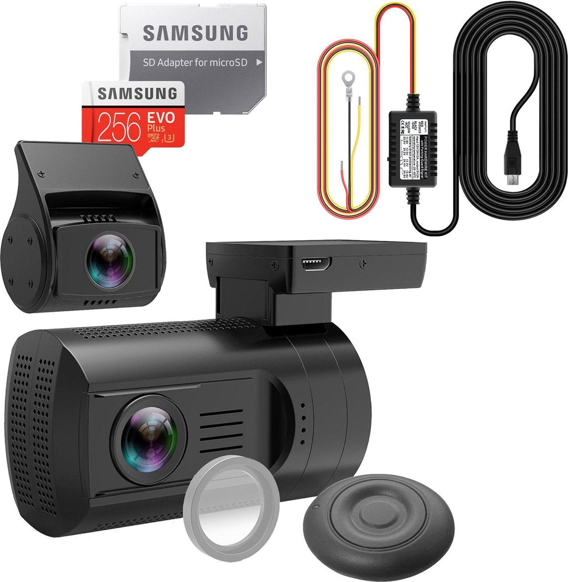 Mini 0906 4K 2CH Dual GPS dashcam voor auto - Continue voeding - 256gb