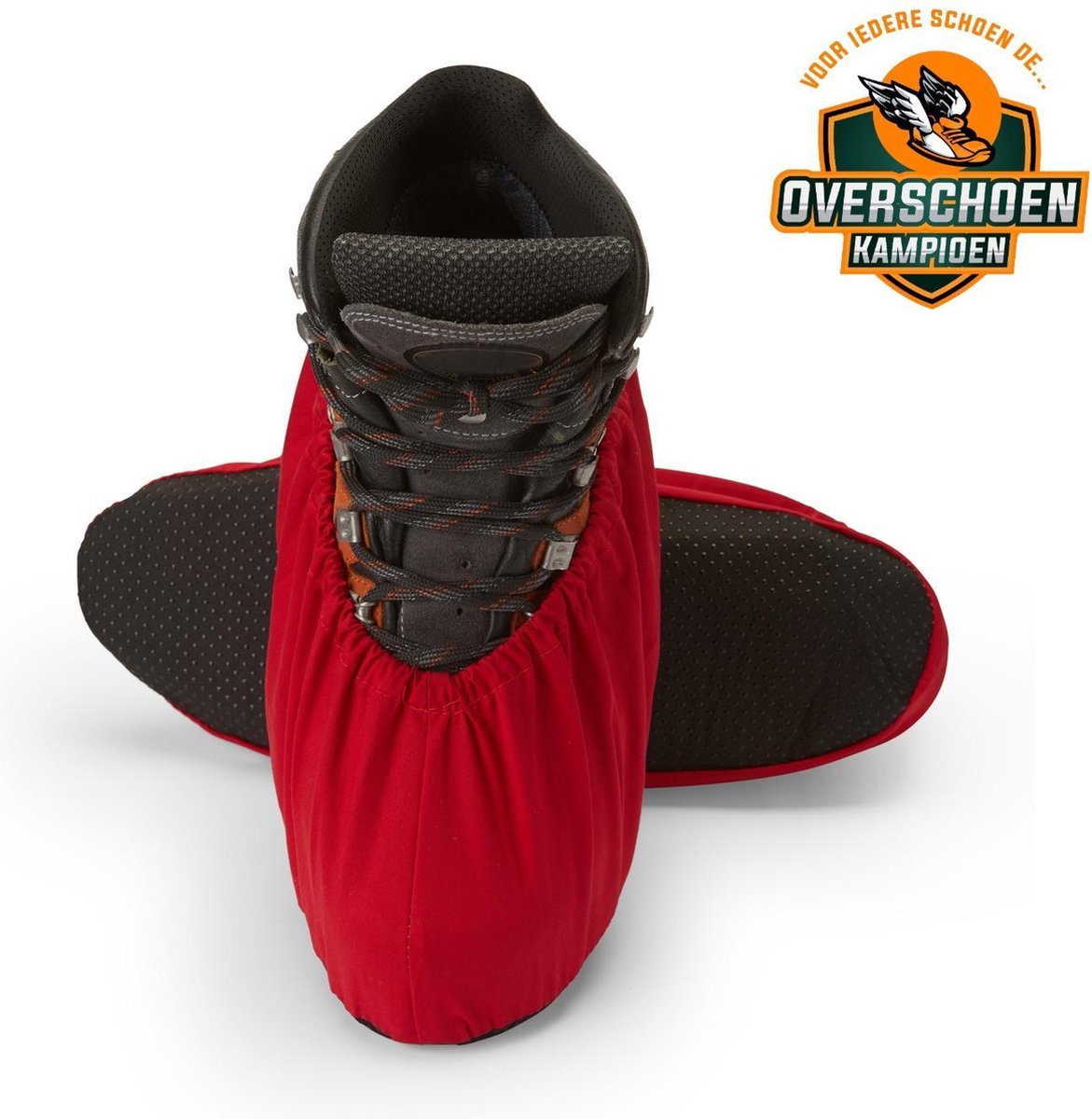 2 Paar perfecte overschoenen / schoenovertrek  / schoenhoesjes maat 37-42 rood met antislip  herbruikbaar wasbaar