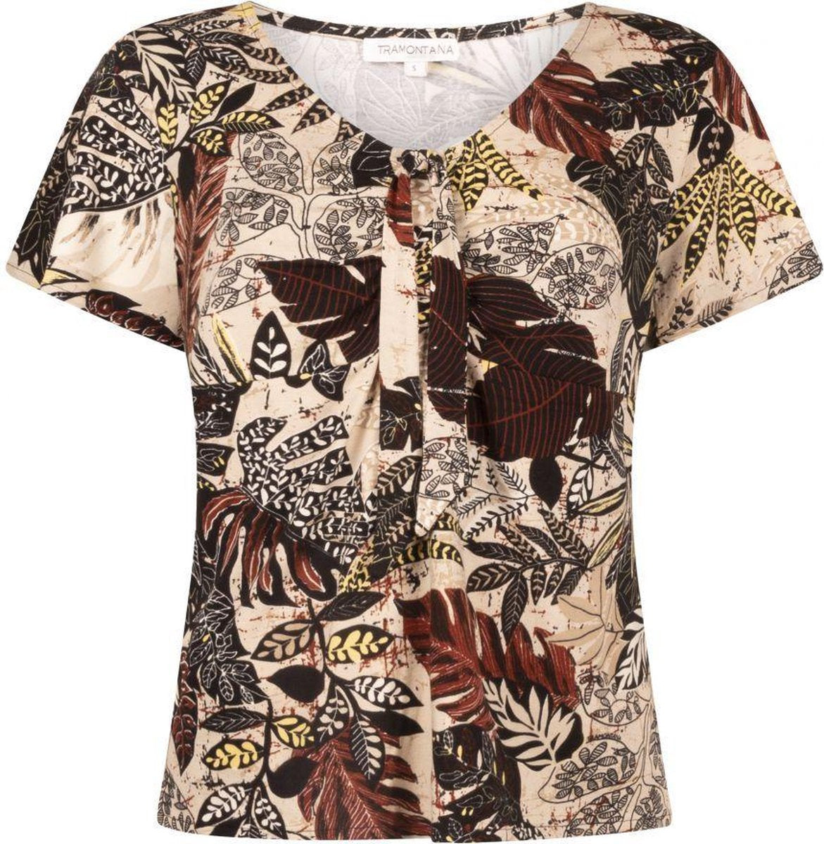Tramontana Top Etnic Leaves Print - S