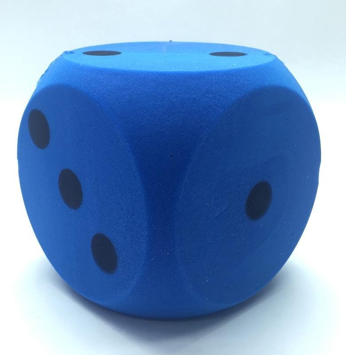 Dobbelsteen D6 15cm Schuimrubber Blauw/Zwart Per Stuk