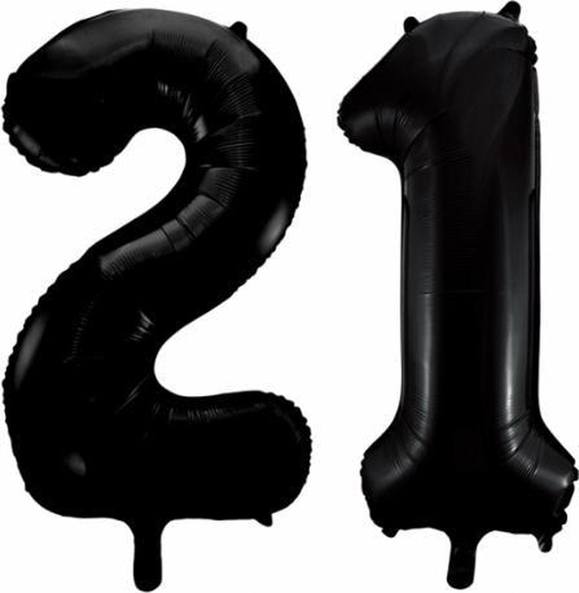 Folieballon 21 jaar zwart 86cm